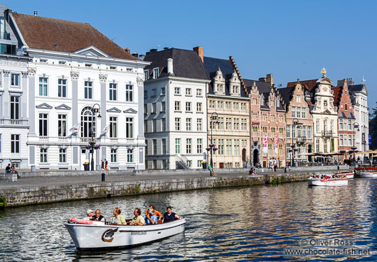 Ghent Graselei canal with houses