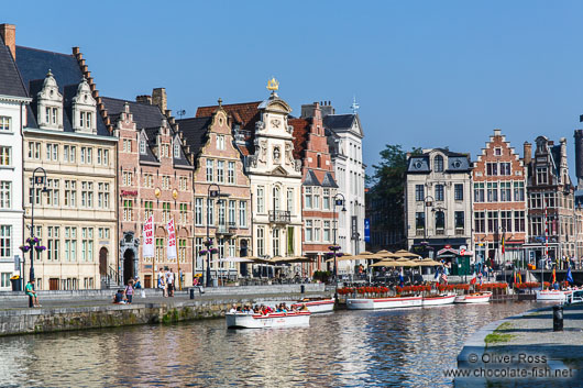 Ghent Graselei canal with houses