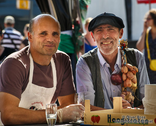 Vendors at the Kuider food market in Ghent