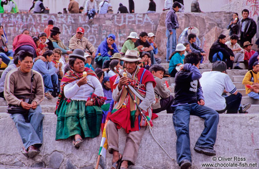 People at a demonstration in La Paz