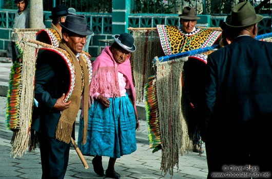 Village elders dressed for the annual festival, Sorata