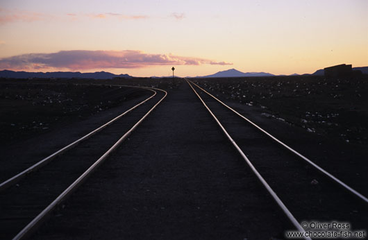 Railroad tracks to ... (in Uyuni)