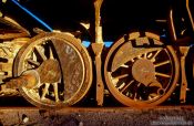 Travel photography:Uyuni railway cemetery at sunset, Bolivia