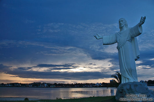 Ilheus Christ statue with bay