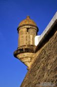 Travel photography:Facade detail on the Farol da Barra fortress in Salvador, Brazil