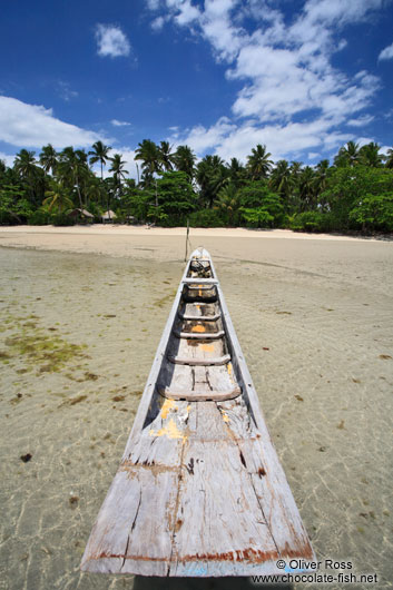 Boat on Boipeba Island beach