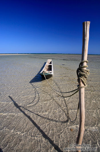 Wooden boat on Boipeba Island beach