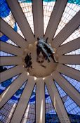 Travel photography:Roof of the Catedral Metropolitana in Brasilia, by architect Oscar Niemeyer, Brazil