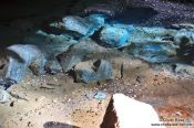 Travel photography:Blue rocks in the Gruta Azul near Lençóis, Brazil