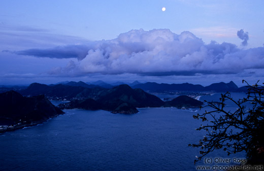 View of Niterói at dusk from the Pão de Açúcar (Sugar Loaf) in Rio 