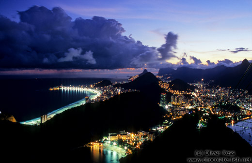 View of Rio after sunset from the Pão de Açúcar (Sugar Loaf) 