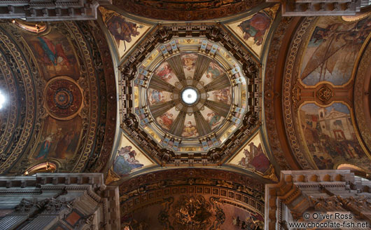 Roof cupola inside the Igreja da Candelária in Rio