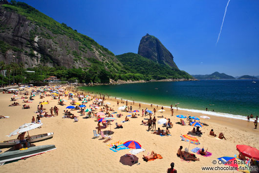 Praia Vermelha in Rio with the Sugar Loaf (Pão de Açúcar) in the background