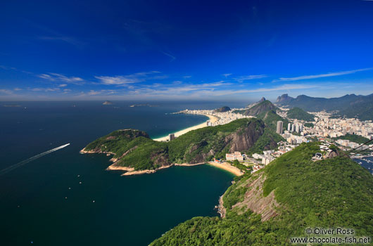 Panoramic view of Rio´s Copacabana district from the Sugar Loaf (Pão de Açúcar)