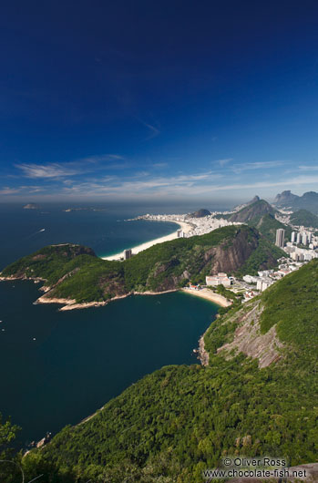 Panoramic view of Rio´s Copacabana district from the Sugar Loaf (Pão de Açúcar)