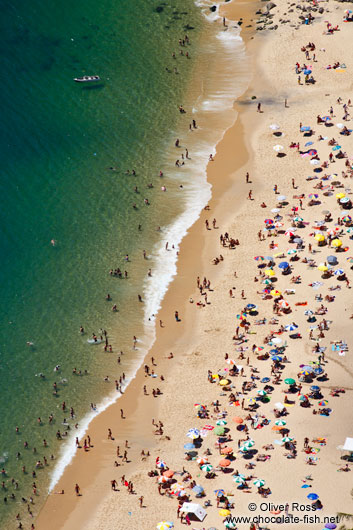 Birds-eye view of Praia Vermelha from the top of the Sugar Loaf (Pão de Açúcar)