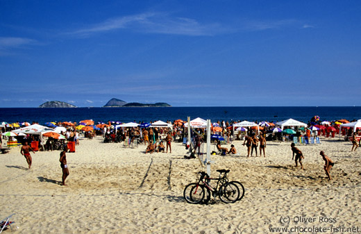 Ipanema beach in Rio with Cagarras Islands in the background