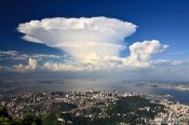 Travel photography:Tall cumulo-nimbus cloud over Rio de Janeiro, Brazil