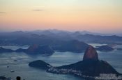 Travel photography:Panoramic view of the Sugar Loaf (Pão de Açúcar) in Rio after sunset, Brazil