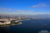 Travel photography:Panoramic view of Rio´s Botafogo and Flamengo districts from the Sugar Loaf (Pão de Açúcar), Brazil