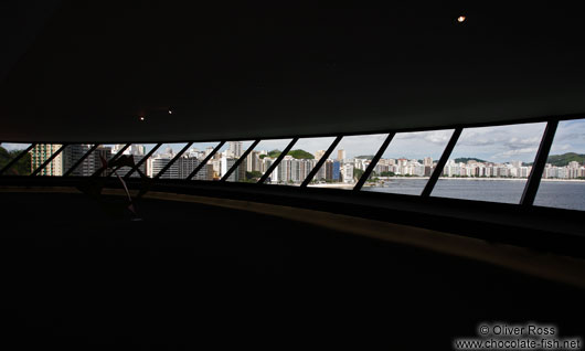 View of Niterói from inside the Museum of Contemporary Art