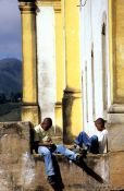 Travel photography:Two boys playing with their mobile phones, Ouro Preto, Brazil