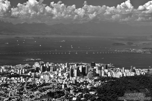 Panoramic view of Rio de Janeiro and Niteroi bridge