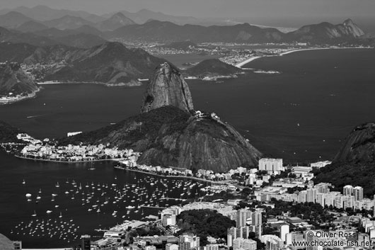 View of the Sugar Loaf (Pão de Açúcar) from the Corcovado in Rio de Janeiro