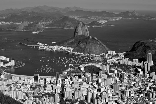 View of the Sugar Loaf (Pão de Açúcar) from the Corcovado in Rio de Janeiro