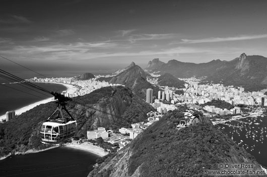 Gondola travelling to the top of the Pão de Açúcar (Sugar Loaf) in Rio de Janeiro