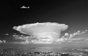 Travel photography:Tall cumulo-nimbus cloud above Rio de Janeiro, Brazil
