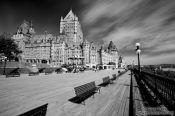 Travel photography:Quebec´s Château Frontenac castle with Terrasse Dufferin promenade , Canada