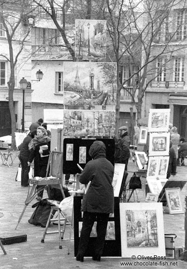Painters in Montmartre in Paris