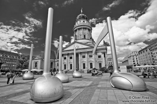 Berlin Gendarmenmarkt with French Dome and giant musical notes