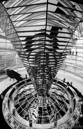 Mirror construction in the glass cupola