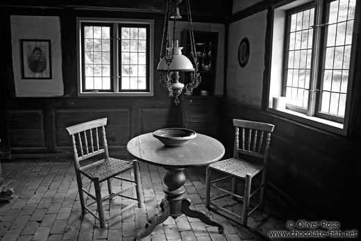 Interior of restored 18th century house in Molfsee open air museum