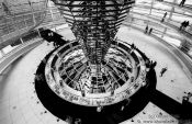 Travel photography:Mirror construction in the glass cupola, Germany