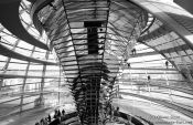 Travel photography:Mirror construction in the glass cupola, Germany