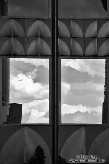 Reflections in a window of the Budapest Hilton Hotel, located inside the castle complex