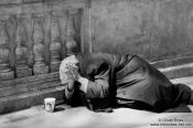 Travel photography:Beggar in Budapest, Hungary