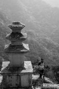 Travel photography:Gyeongju Namsan mountain three storied pagoda at Yongjangsa, South Korea