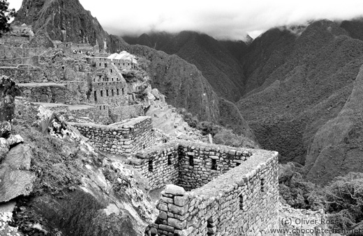 Machu Picchu houses and valley