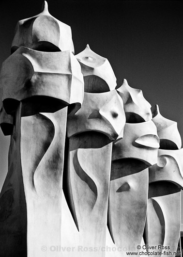 Sculptures on top of La Pedrera in Barcelona