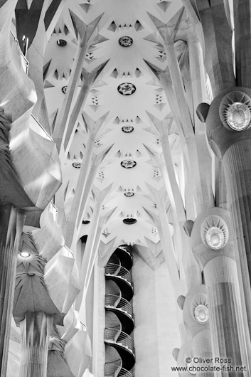 Barcelona Sagrada Familia interior staircase