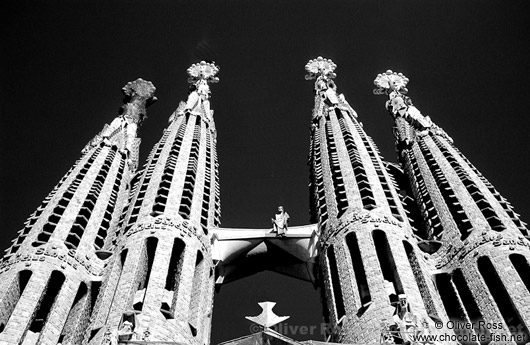 The towers of the Sagrada Familia Basilica in Barcelona