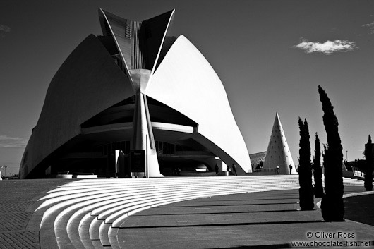 The Palau de les Arts Reina Sofía opera house in the Ciudad de las artes y ciencias in Valencia