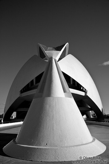 The Palau de les Arts Reina Sofía opera house in the Ciudad de las artes y ciencias in Valencia