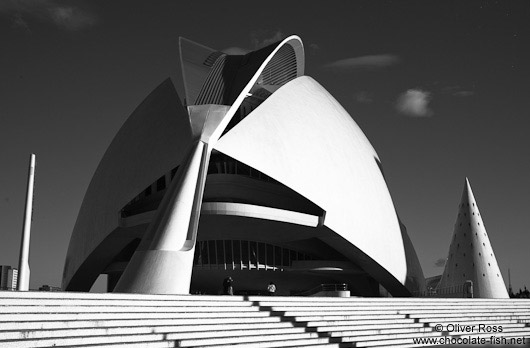 The Palau de les Arts Reina Sofía opera house in the Ciudad de las artes y ciencias in Valencia