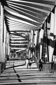 Travel photography:Pedestrian bridge near the Barcelona Forum, Spain