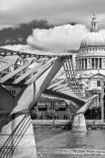 Travel photography:The London Millennium Bridge with St Paul´s Cathedral and River Thames, United Kindom, England